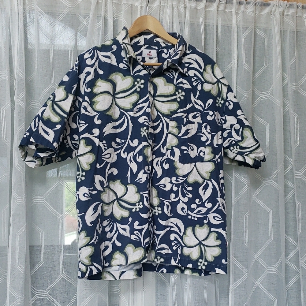 Navy Floral Button Down Shirt